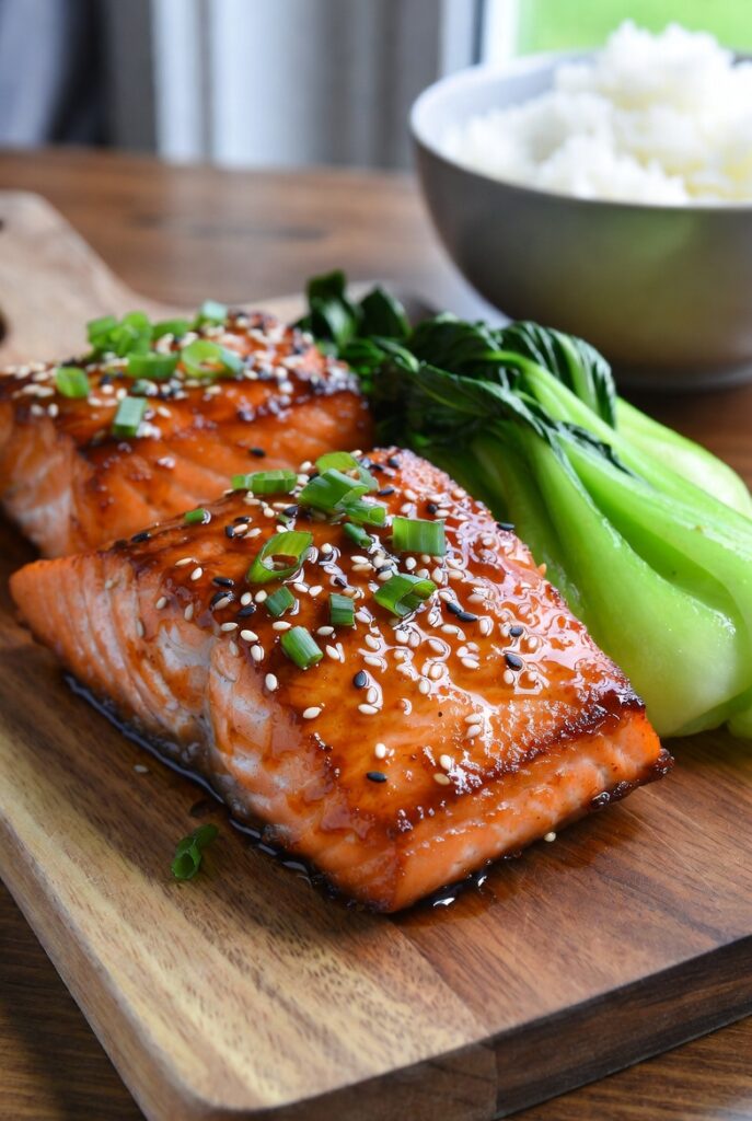 Miso-Glazed Salmon with Steamed Bok Choy