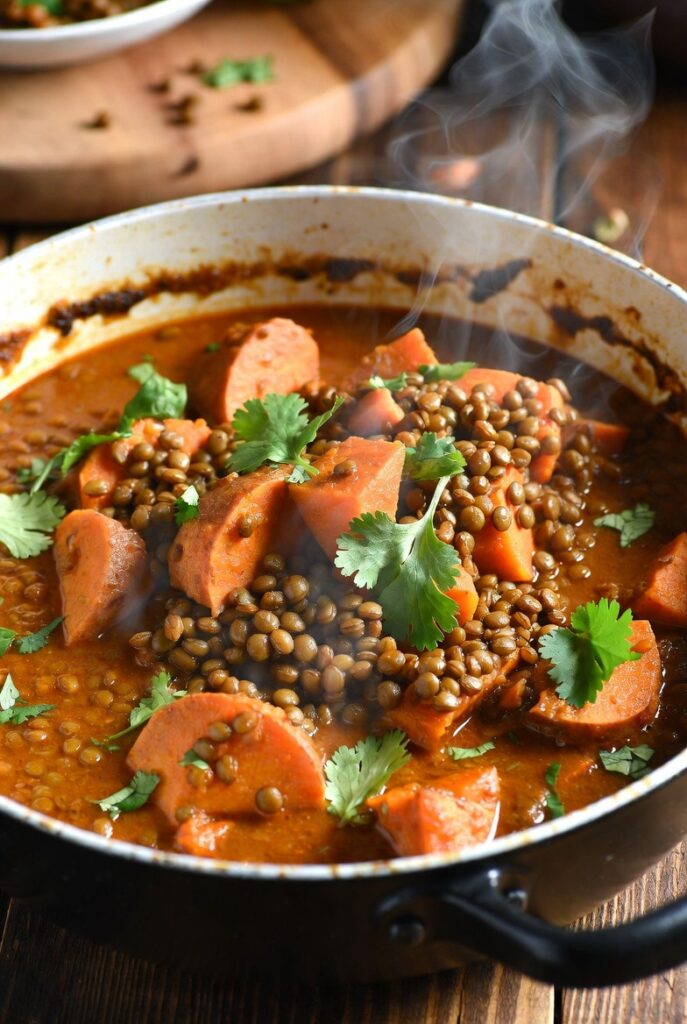 One-Pan Lentil and Sweet Potato Stew