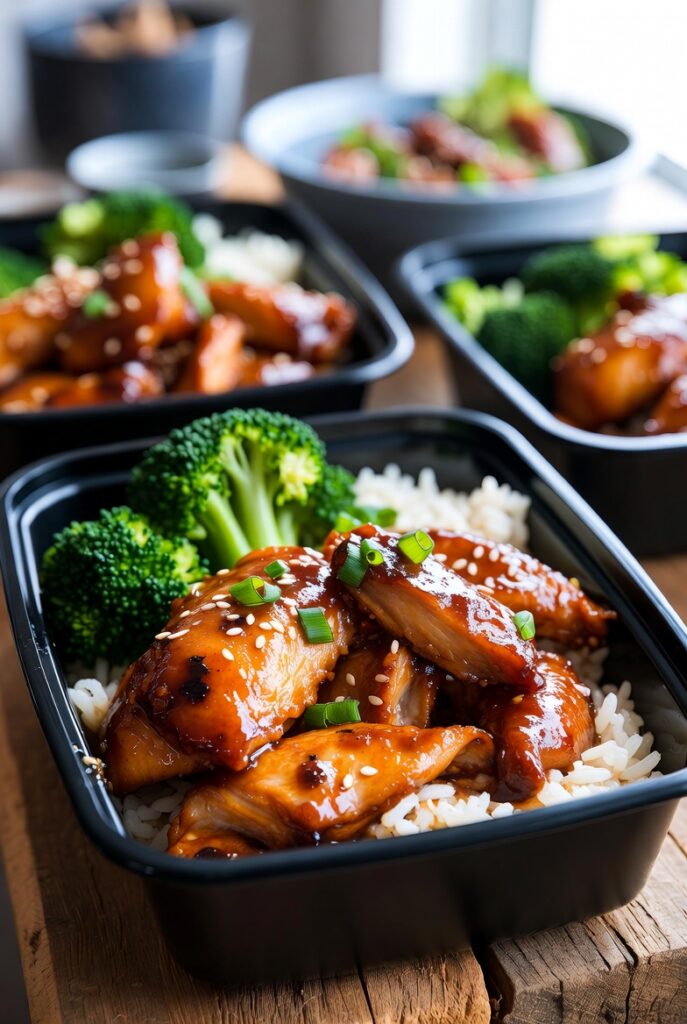 Honey Garlic Chicken with Broccoli & Rice