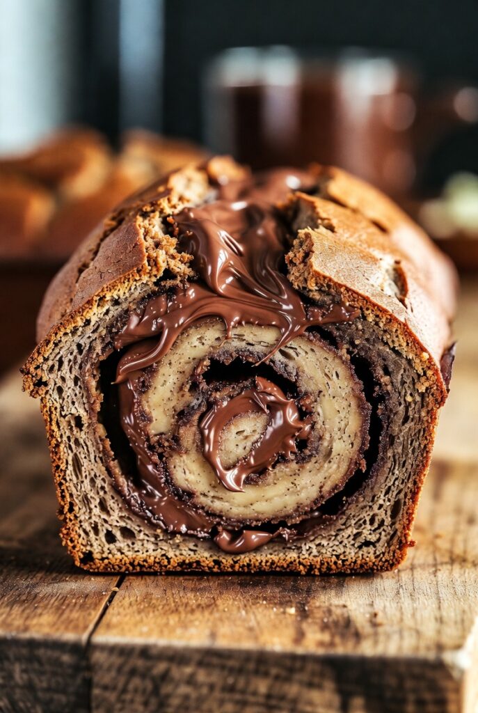 Stuffed Nutella Swirl Banana Bread