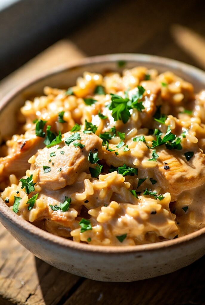 Creamy Crockpot Chicken and Rice
