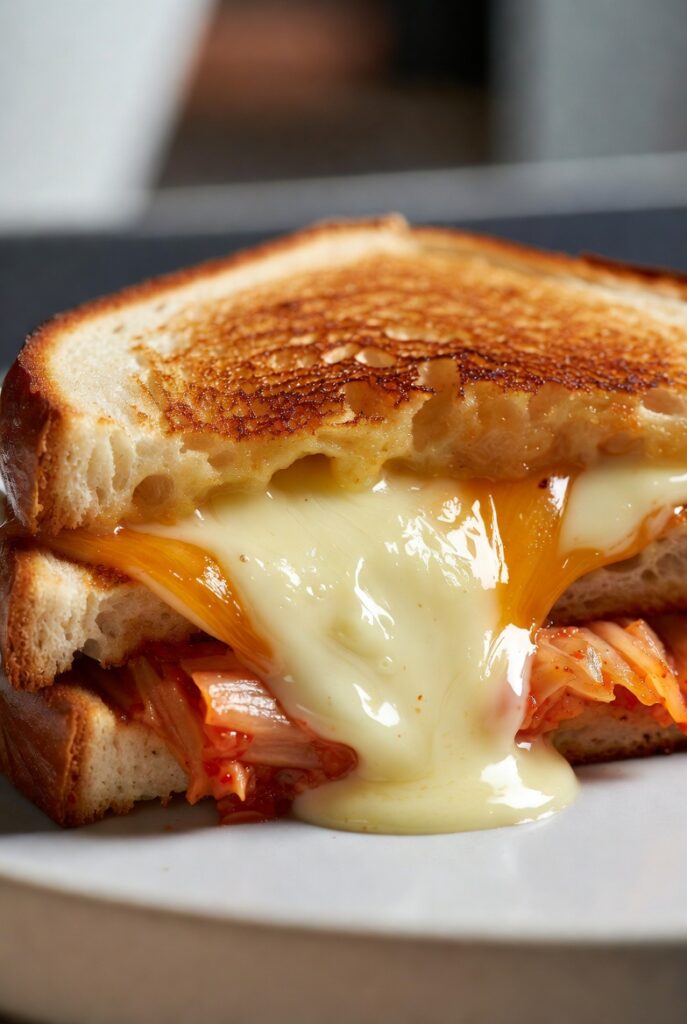 Korean-Style Grilled Cheese with Kimchi