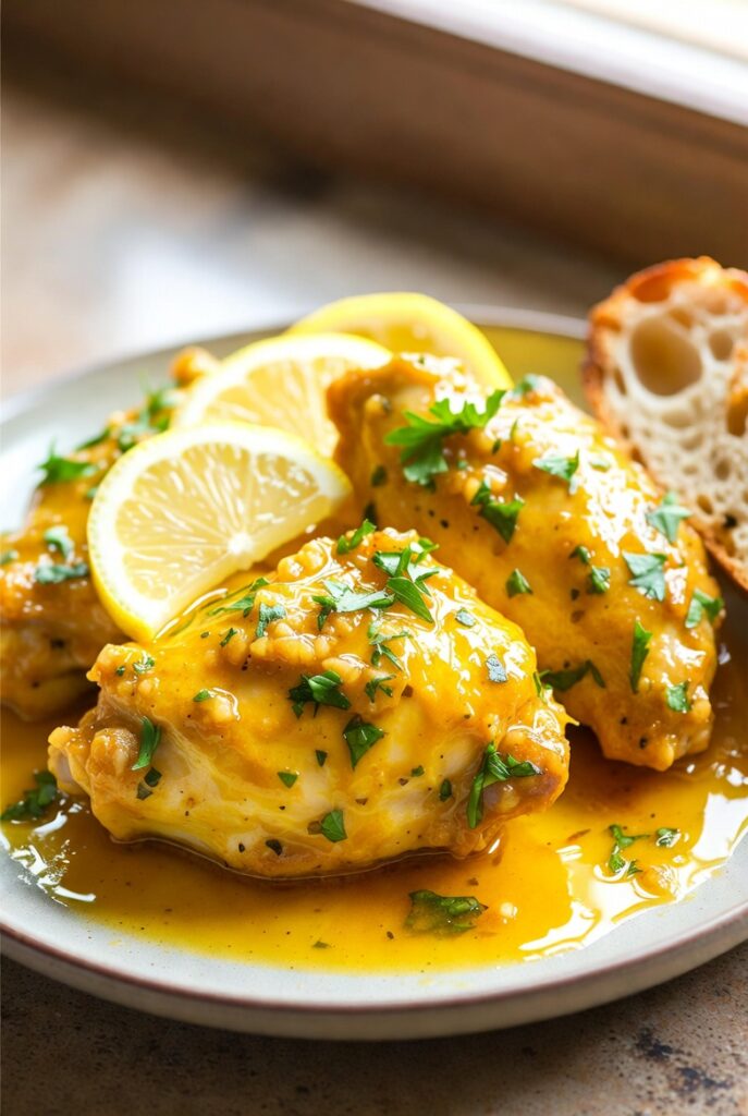 Slow Cooker Lemon Garlic Chicken