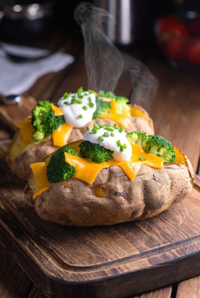 Frozen Broccoli and Cheese Baked Potatoes