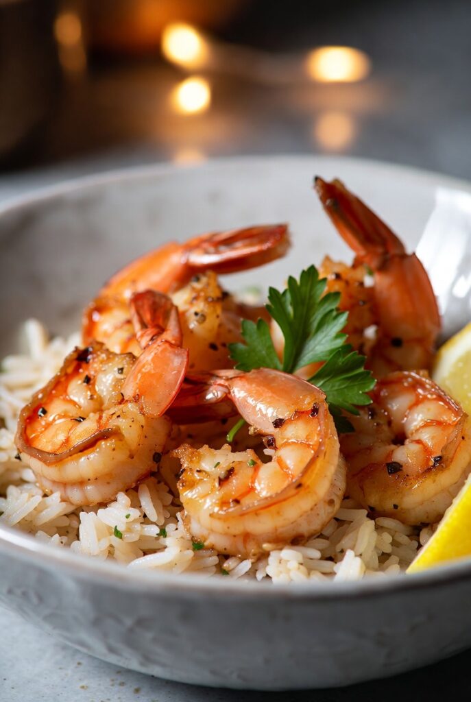 Garlic Butter Shrimp and Rice Bowls