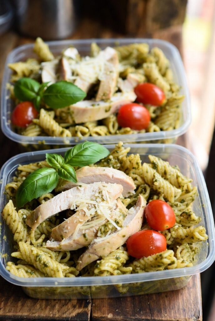 Pesto Pasta Salad with Chicken