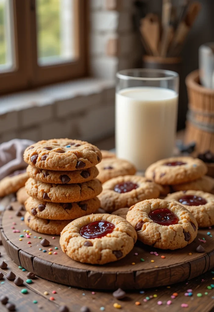 Easy homemade cookie recipes featuring chocolate chip, snickerdoodles, and thumbprint cookies