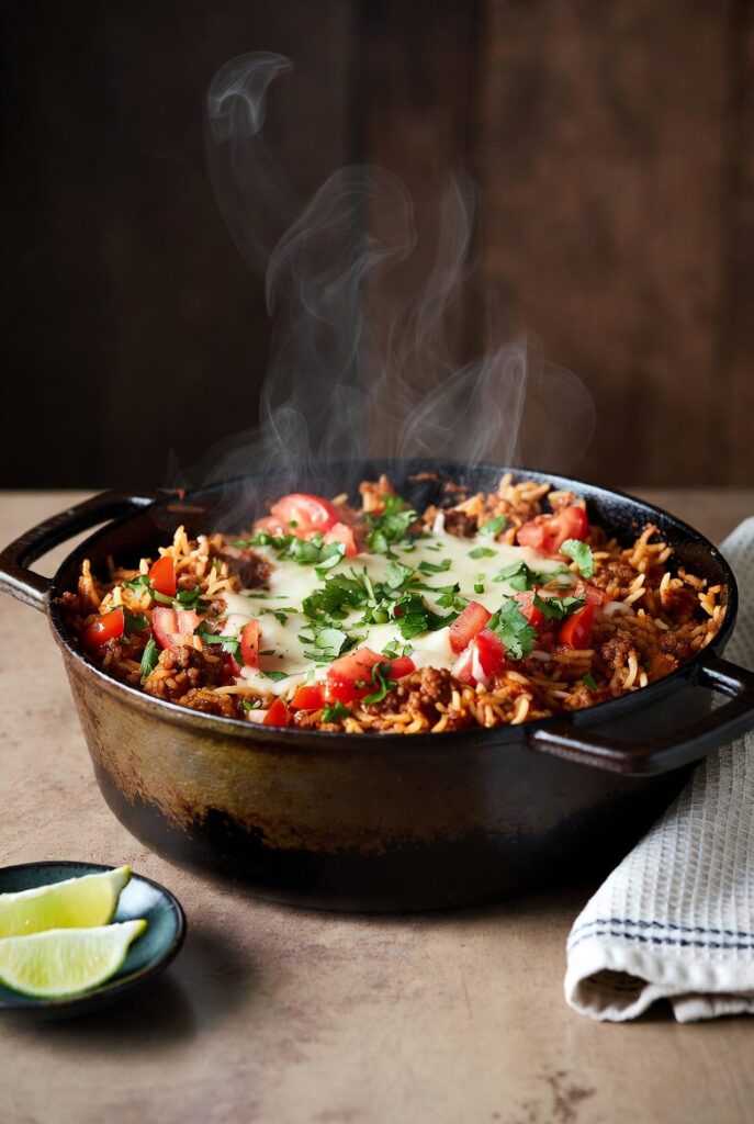 One-Pot Turkey Taco Rice Bowls