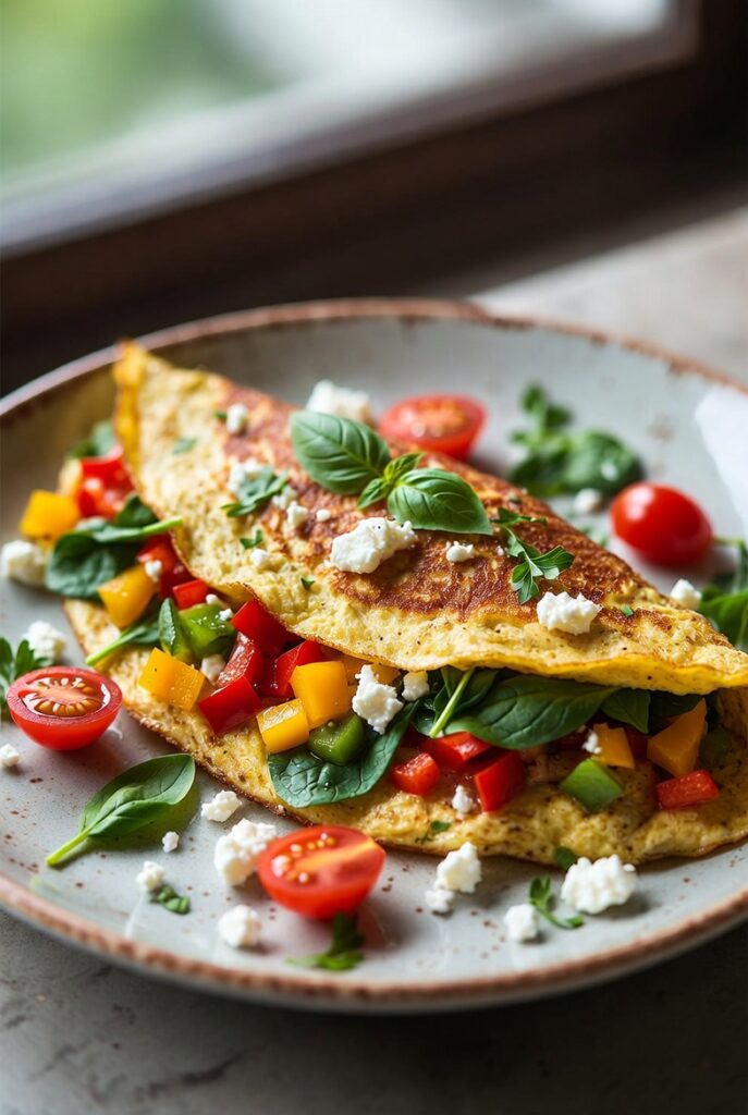 Mediterranean Veggie Omelet