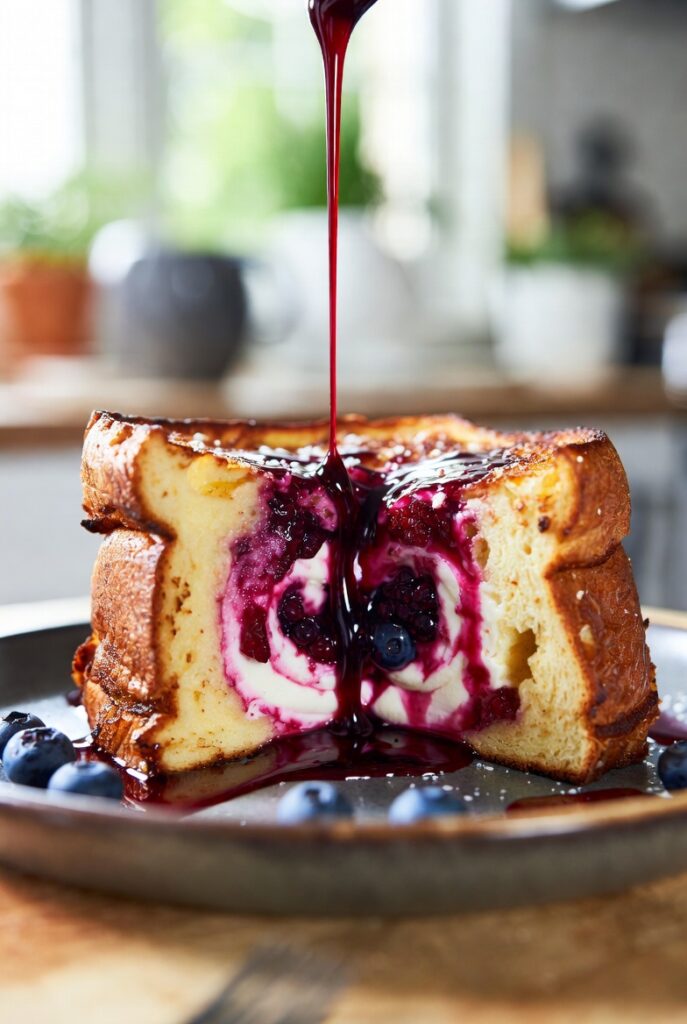Cream Cheese & Berry Stuffed French Toast