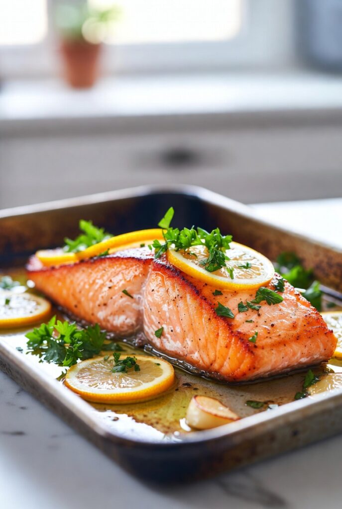 Lemon Garlic Baked Salmon