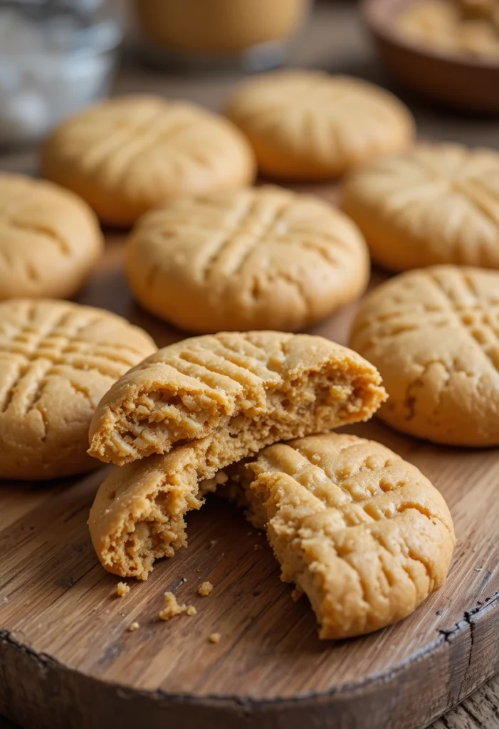 Peanut Butter Cookies with Fork Marks