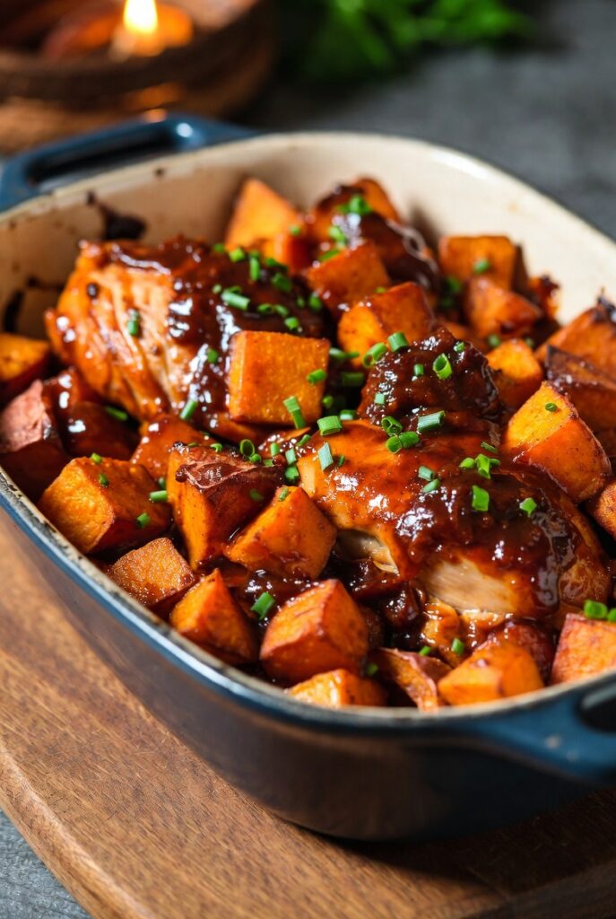 BBQ Chicken and Sweet Potato Bake