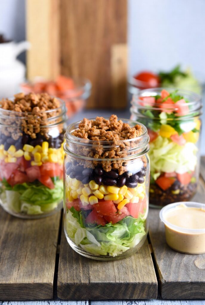 Turkey Taco Salad Jars