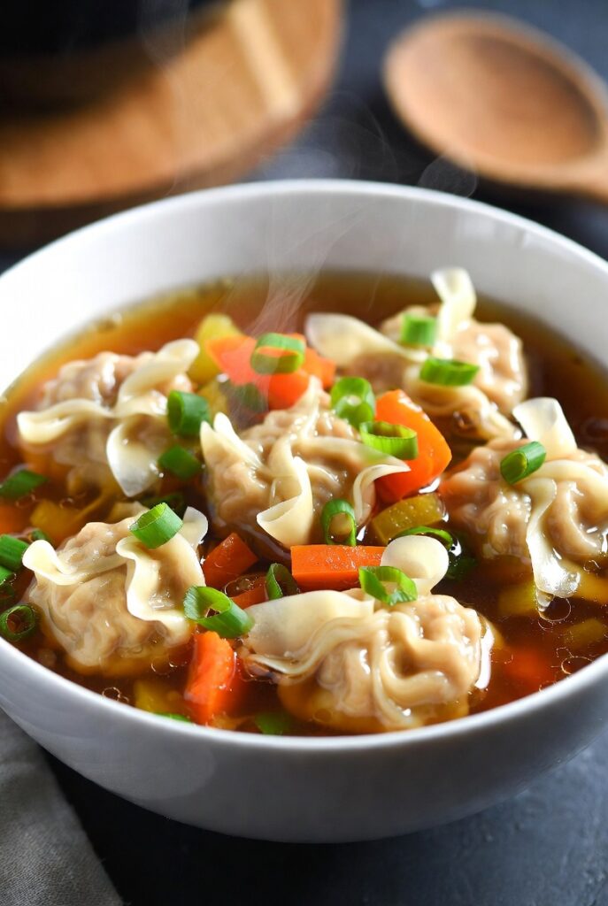 Frozen Dumpling and Vegetable Soup