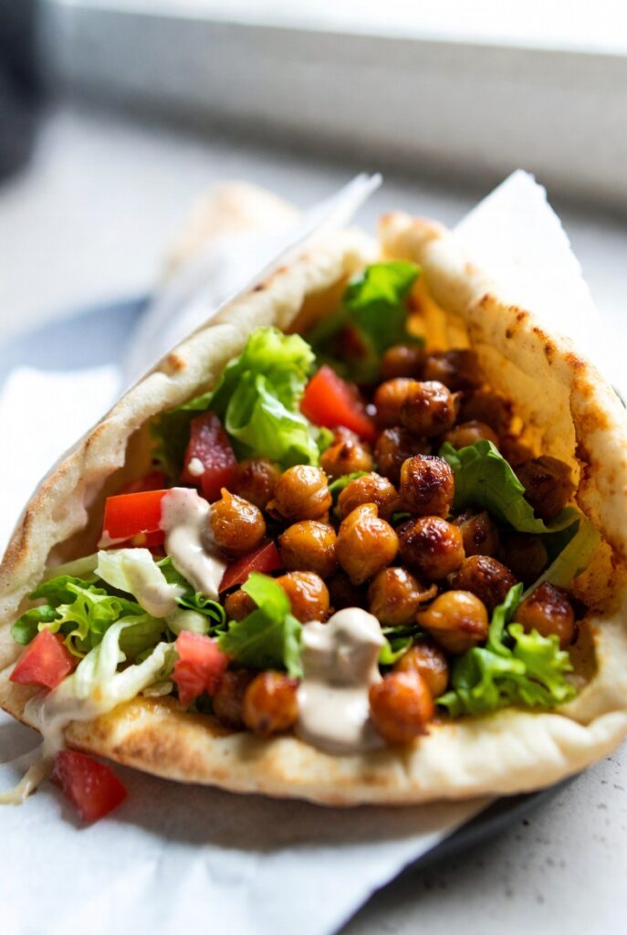 Chickpea Shawarma Pitas