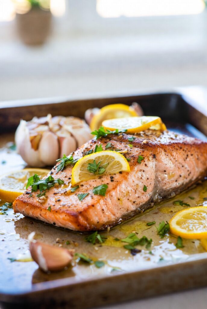 Baked Lemon Garlic Salmon