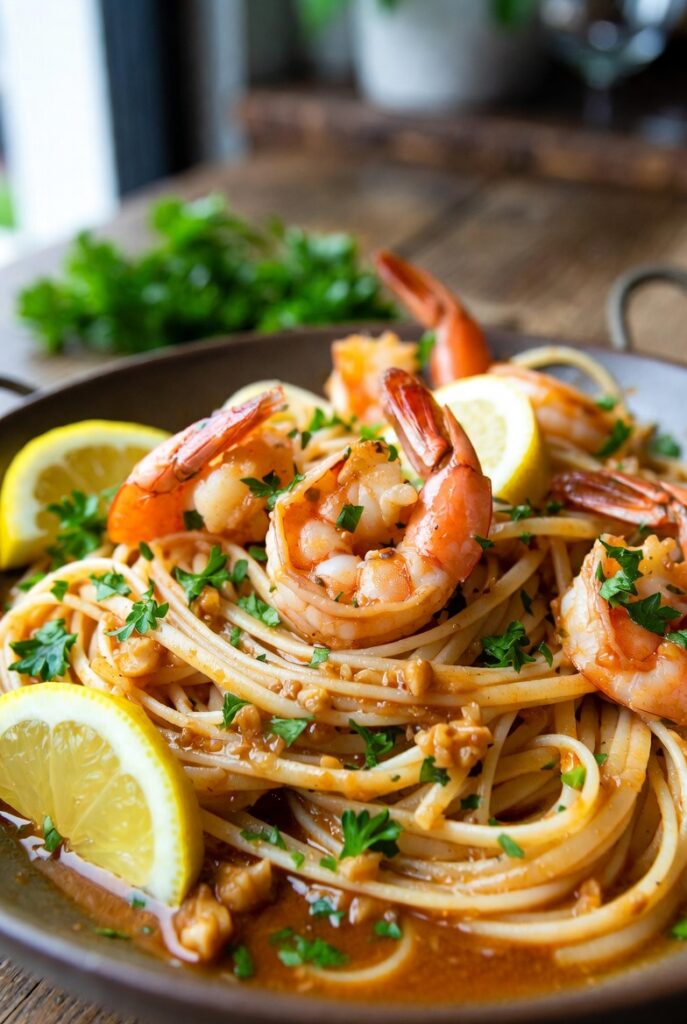 Lemon Garlic Shrimp Pasta