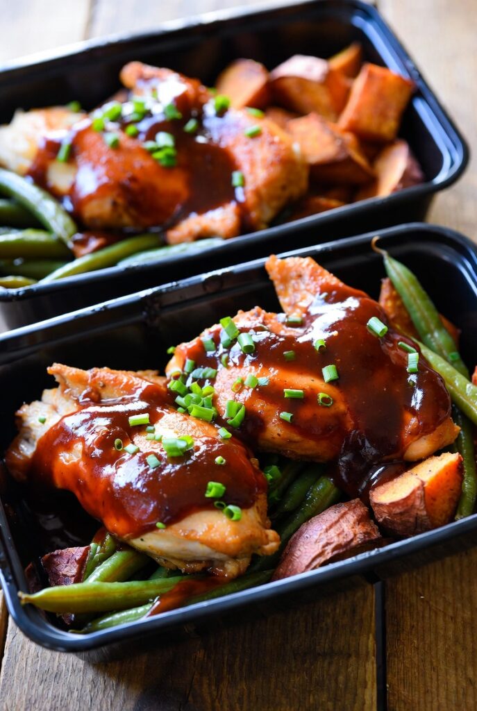 BBQ Chicken with Sweet Potato & Green Beans