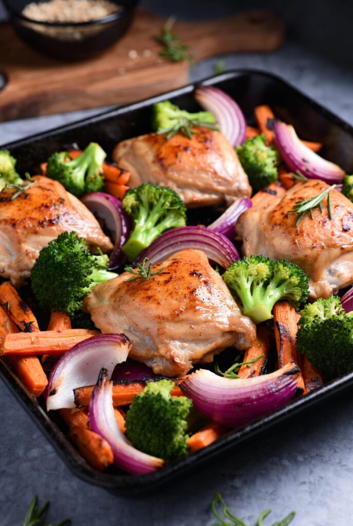 Sheet-Pan Chicken Thighs and Roasted Vegetables