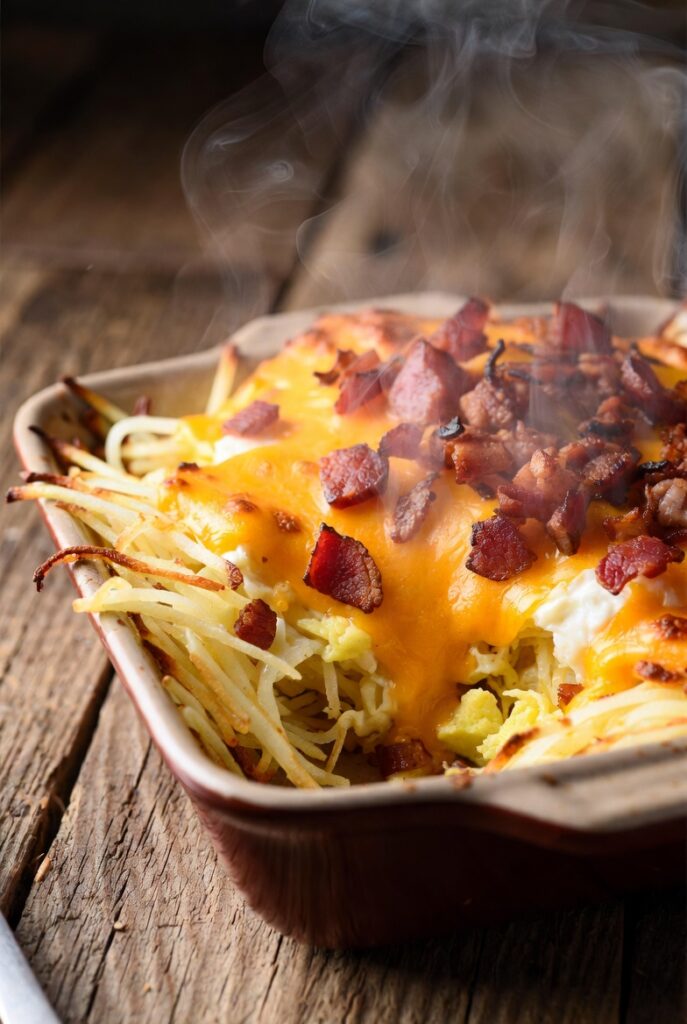 Frozen Hash Brown Breakfast-for-Dinner Bake