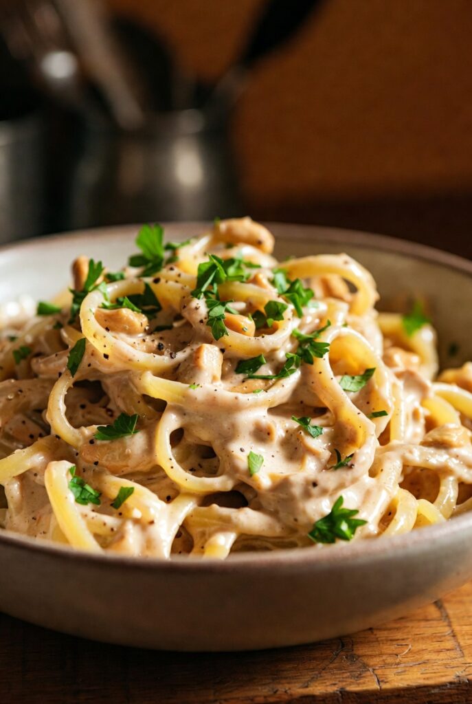 Creamy Cashew Alfredo Pasta