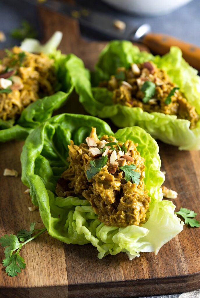 Curried Chicken Salad Lettuce Wraps