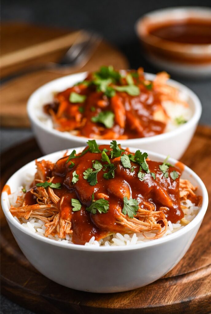 Shredded Chicken Enchilada Bowls